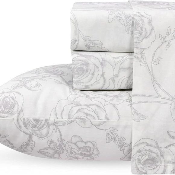 New 4 Piece 100% Cotton Sheet Set - Picture 1 of 9
